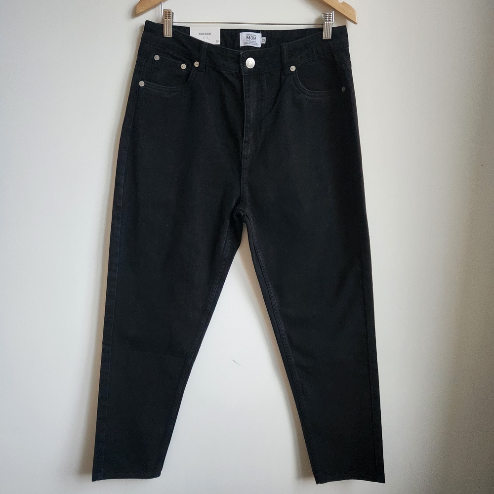 Refuge Denim Mom Jeans Tapered High Rise, Black Size 09 100% Cotton Classic Jeam